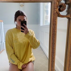 Vineyard Vines Yellow & Blue Long Sleeve T-Shirt